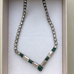 Vintage Necklace With Green Emeralds